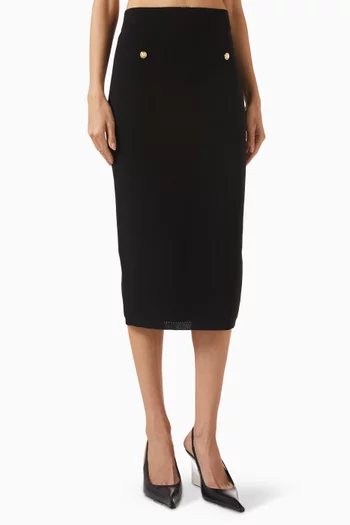 تنورة متوسطة الطول بقصة مستقيمة مزيج قطن