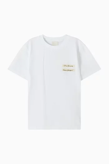 تي شيرت بشارة شعار الماركة قطن