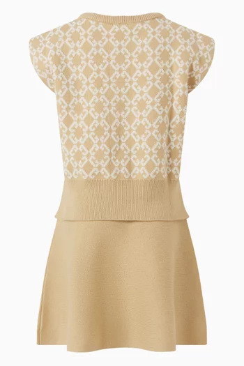 Logo Vest & Skirt Set in Cotton-wool