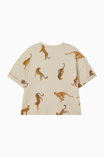 Graphic Print Logo T-shirt in Cotton