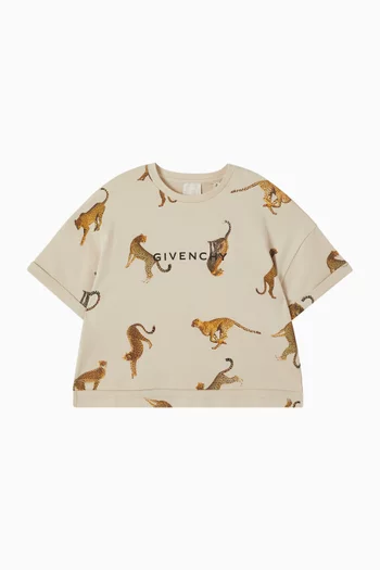 Graphic Print Logo T-shirt in Cotton