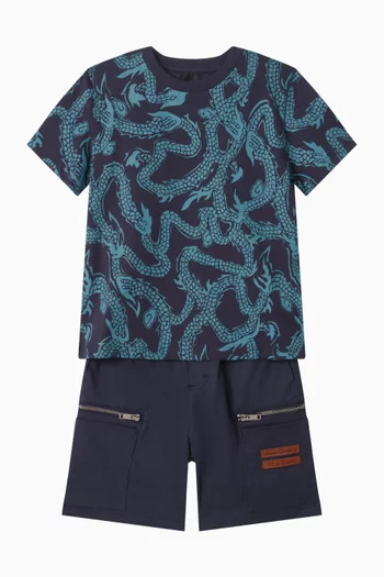 تي شيرت بطبعة تنين قطن