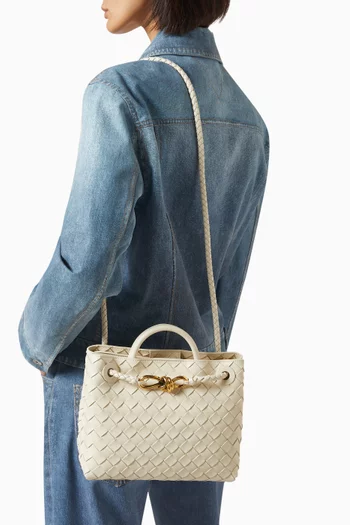 Small Andiamo Top-handle Bag in Intrecciato Leather