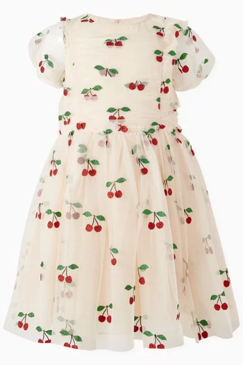 Glitter Cherries Dress in Tulle