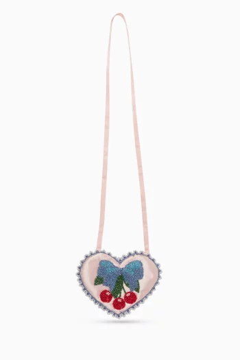 Heart Beaded Crossbody Bag