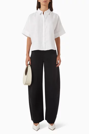 Deconstructed Barrel-leg Pants in Cotton