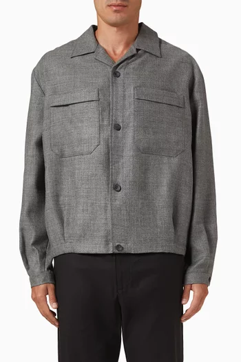 Overshirt in Wool Flannel