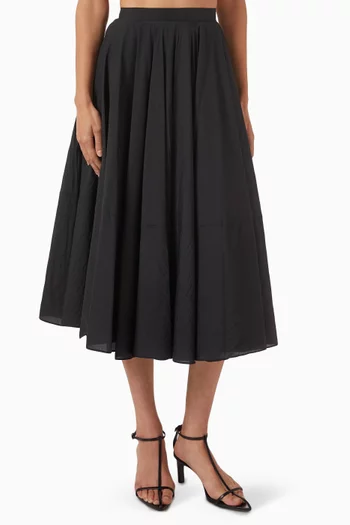 Circle-cut Midi Skirt in Nylon