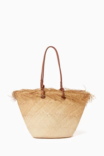 Medium Basket Bag in Toquilla Straw