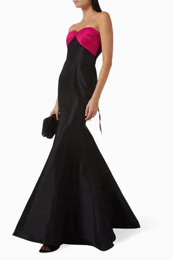 Off-shoulder Gown in Scuba