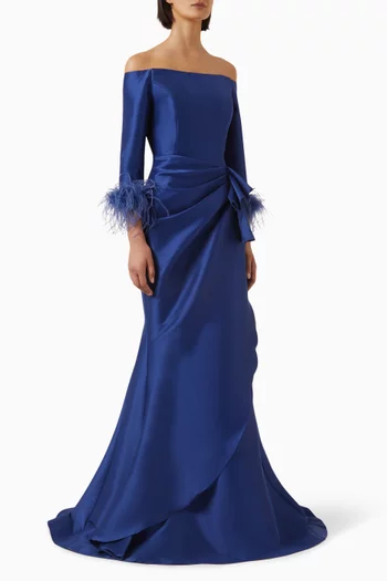 Off-shoulder Dress in Mikado