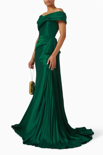 Off-shoulder Dress in Mikado