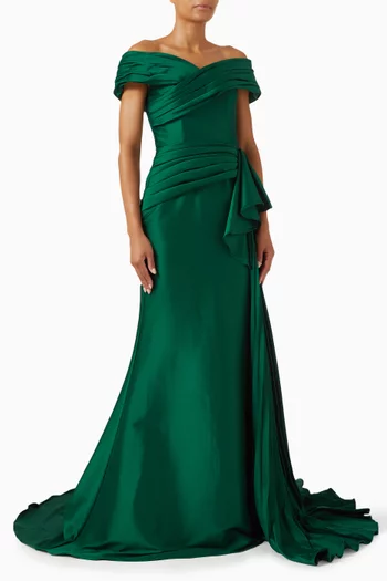 Off-shoulder Dress in Mikado