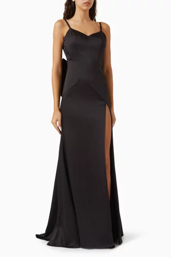 Open-back Slit Gown