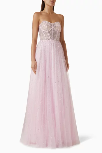 Embellished Gown in Tulle