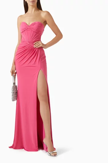 Strapless Corset Maxi Dress