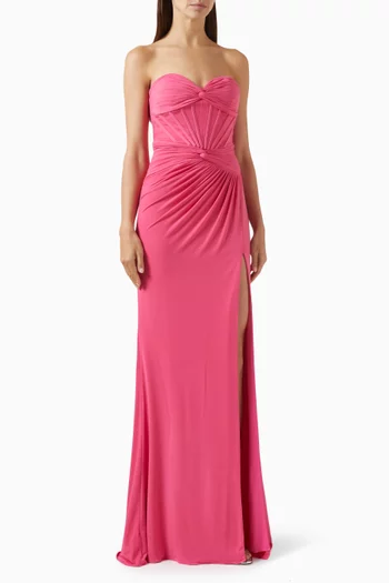 Strapless Corset Maxi Dress
