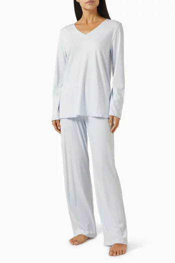 Long-sleeve Pyjama Set in Cotton-silk