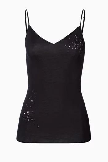 Swarovski Crystal-embellished Spaghetti Top in Cotton