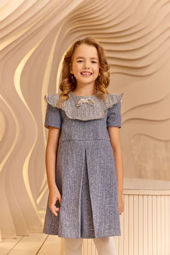 Short-sleeved Dress in Denim