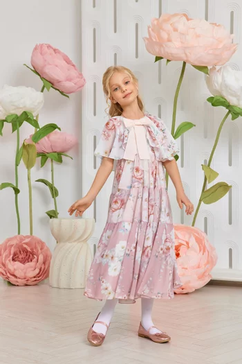 Floral-print Dress in Chiffon