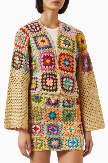 Saray Cropped Jacket in Crochet