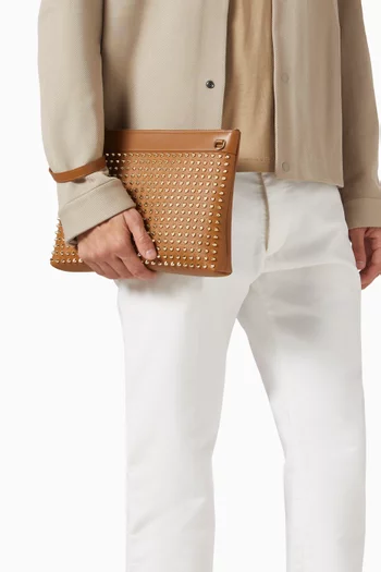 Funky Spiked Pouch in Leather