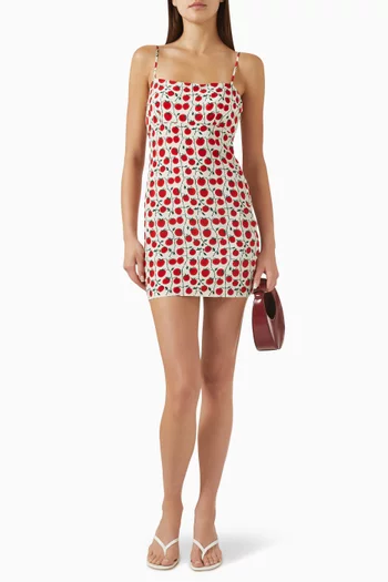 فستان ريمنغتون قصير مزين بنقشة فيسكوز