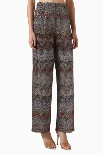 بنطال مطرز بالترتر