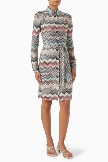 Zig Zag Shirt Dress in Knit