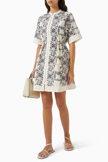 Yaspati Embroidered Shirtdress in Cotton