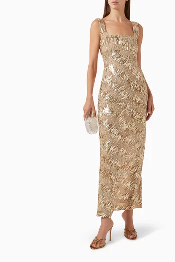 فستان سهرة مارسيل مزين بتطريزات