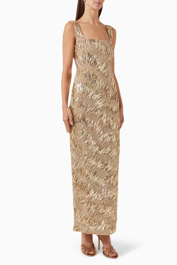 فستان سهرة مارسيل مزين بتطريزات