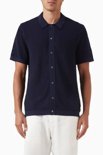 Button-up Shirt in Crochet Knit