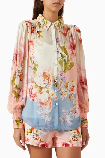 Boho Floral-print Shirt in Viscose