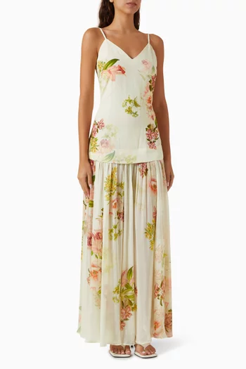 Aiva Floral-print Dress in Viscose
