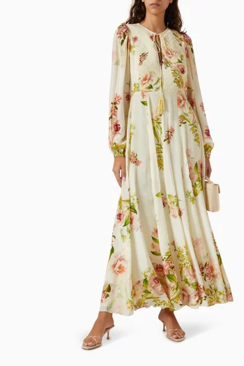 Aiva Floral-print Kaftan