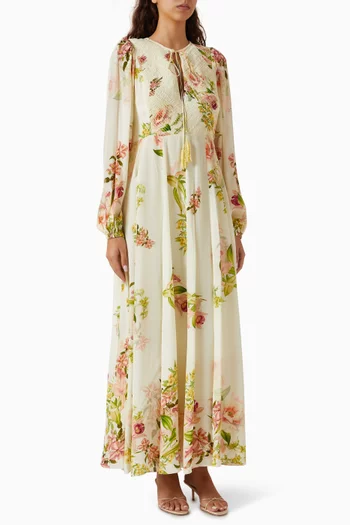 Aiva Floral-print Kaftan