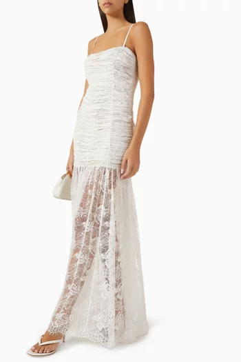 Adra Ruched Dress in Lace