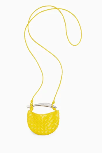 حلية حقيبة ساردين صغيرة جلد مجدول