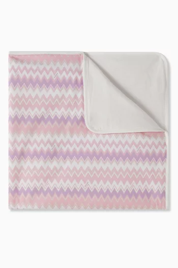 Zig Zag Print Blanket in Cotton