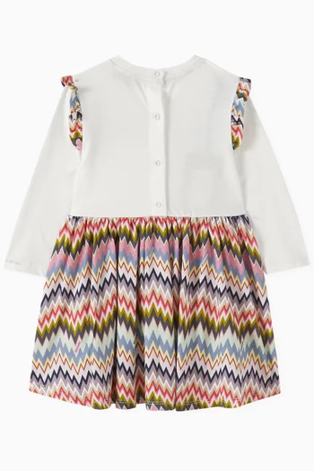 Chevron-print Dress in Cotton