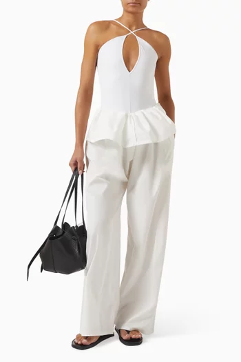 بنطال بقصة واسعة قطن