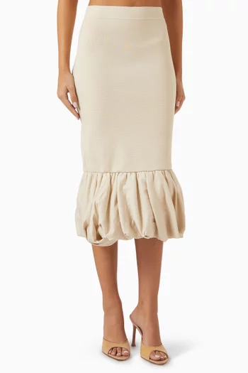 Camille Knit Midi Skirt in Linen Blend