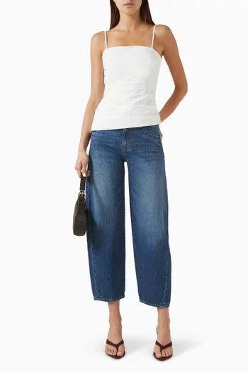 Blaize Crop Curved-leg Jeans in Denim