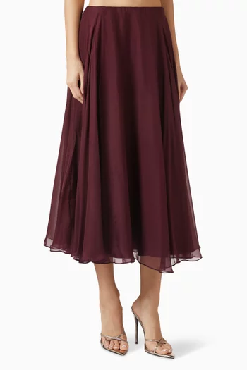 Midi Skirt in Silk-chiffon
