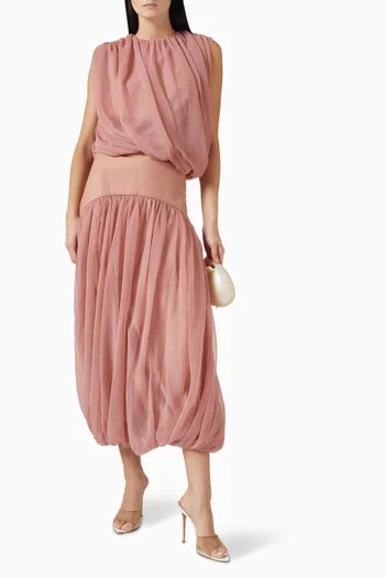 بلوزة بتصميم منفوخ وملفوف