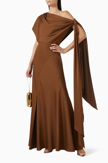 One-shoulder Maxi Dress in Satin