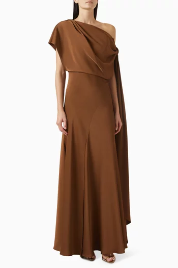 One-shoulder Maxi Dress in Satin