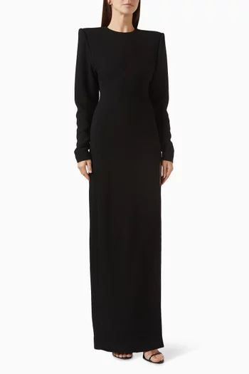 Column Slit Dress in Virgin Wool Blend